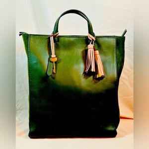 Fossil Eco Leathers Camilla Convertible Backpack in Moss Green